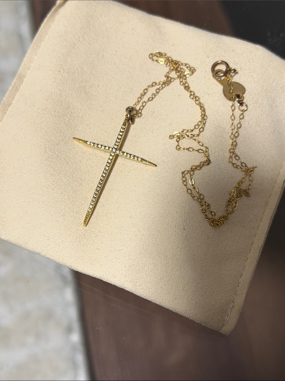 Gold Crystal Cross Pendant Necklace - Women's Fashion Jewelry